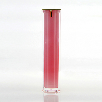 15ml 0.5oz Square PMMA Airless Plastic Lotion Bottles With Aluminum Snap On Cap