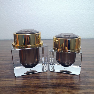 Υψηλής ποιότητας 15g 30g 50g καφέ πλαστικό PMMA ακρυλικό γυαλιστερό κρέμα βάζο προμηθευτής καλλυντικές συσκευασίες